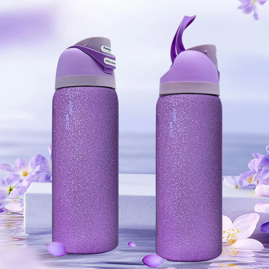 Owalaa Diamond Purple Bottle, 32 oz, 945 ml, retains heat for over 24 h.
