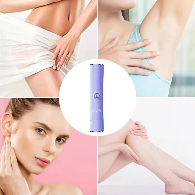 2 in 1 Electric Hair Trimmer for Women Dual Head USB Charging Cordless Wet Dry Body Facial Bikini Shaver Portable