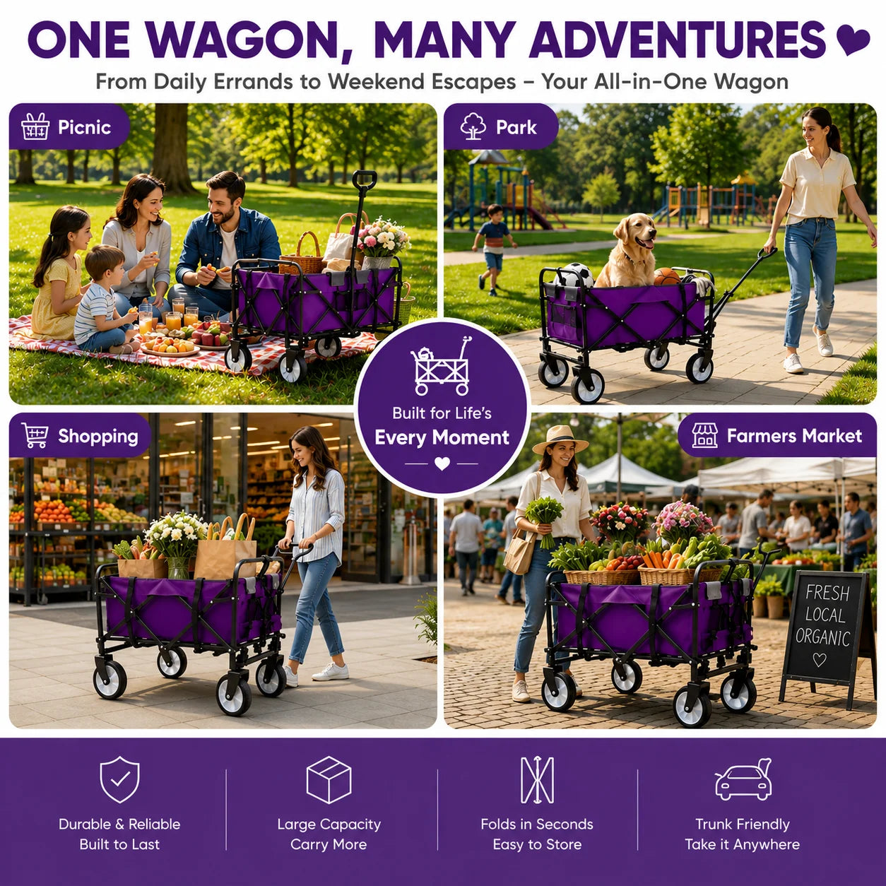 Folding Wagon with Large Capacity