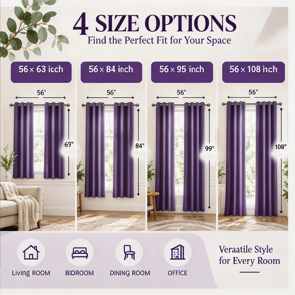 2 Panels Gradient Total Blackout Window Curtains, Grommet Thermal Insulated Drapes, 100% UV Block & Maximum Privacy, Easy Hanging