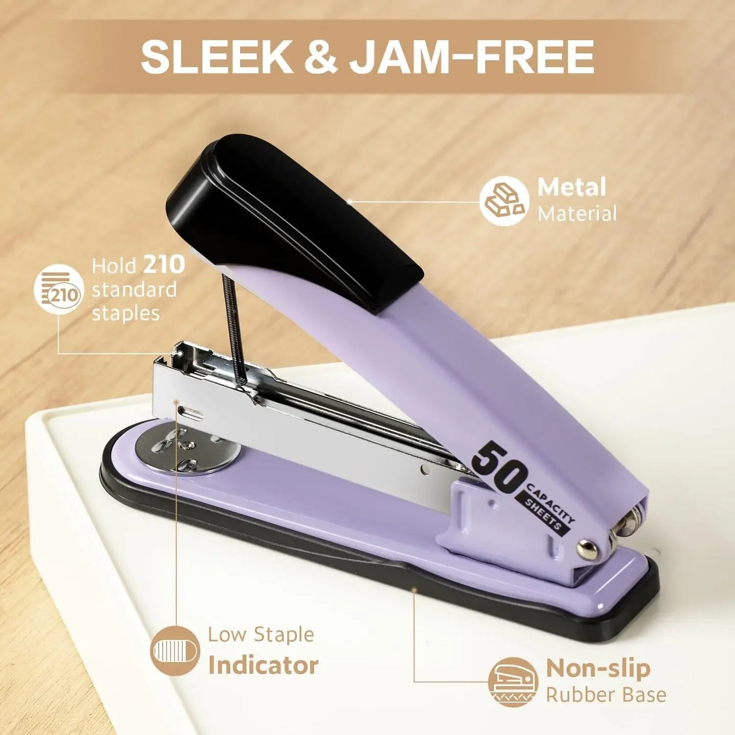 Heavy Duty Desk Stapler With 2000 Staples, Staple Remover, 50 Sheet Capacity