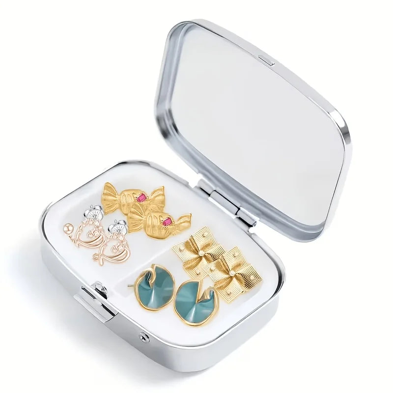 1PC Purple 2-Compartment Pill Box