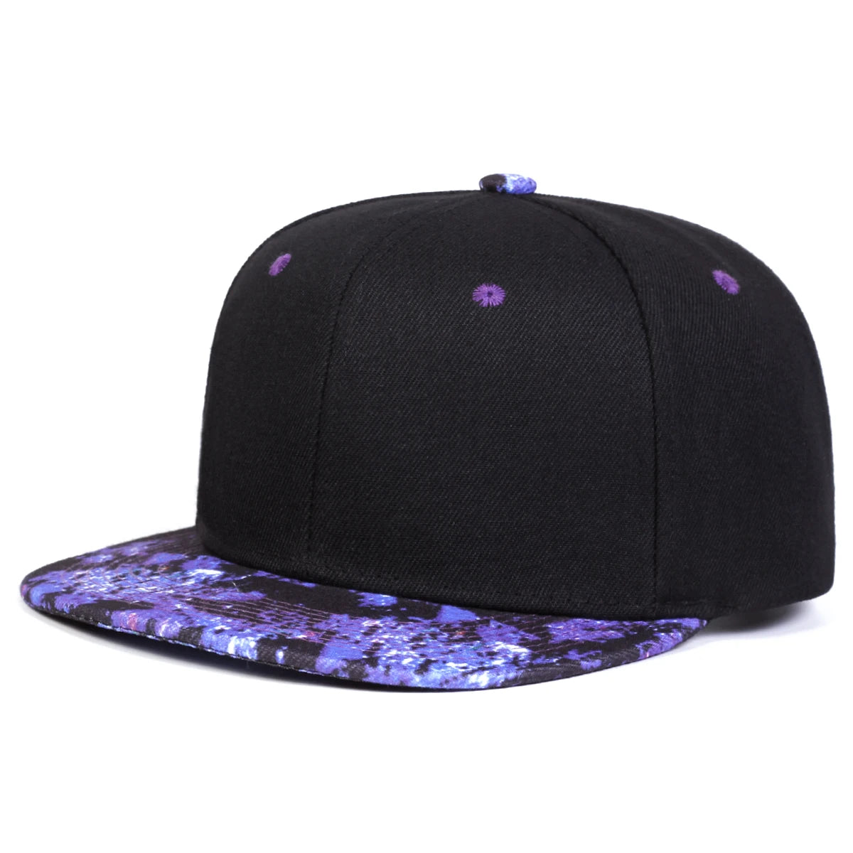 1piece Unisex Purple Starry Sky Print Hip Hop Hat