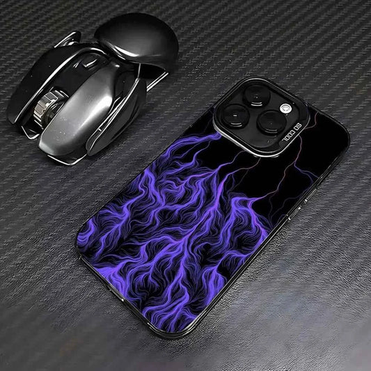 Purple lightning Phone Case case for iPhone17 16 15 14 13 12 11 Pro/ Max/Plus shock-proof rear cover anti-fingerprint