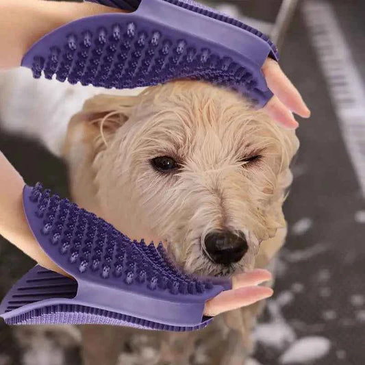 Pet Gloves -- Double-sided Shedding Bathing & Hair Remover Gloves