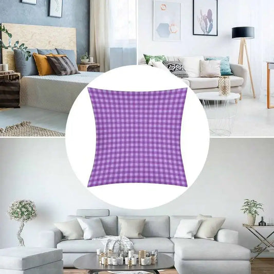 18x18 Inch Purple Plaid Decorative Pillow Cover - Purpleobsessions