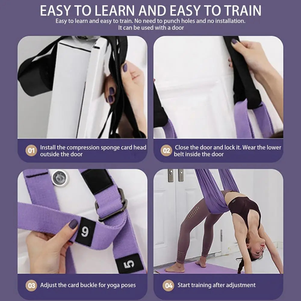 Adjustable Aerial Yoga Strap Hammock Swing Stretching Strap Anti-Gravity Inversion