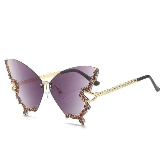Butterfly Sunglasses w/Diamond Rhinestones