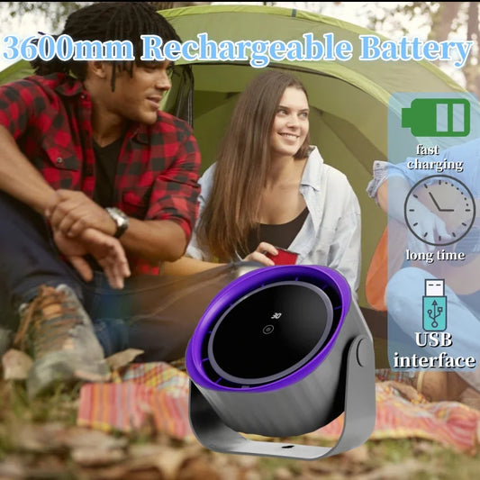 Portable Clip or Desktop Fan, Touch Screen 360° Adjustable, Rechargable battery