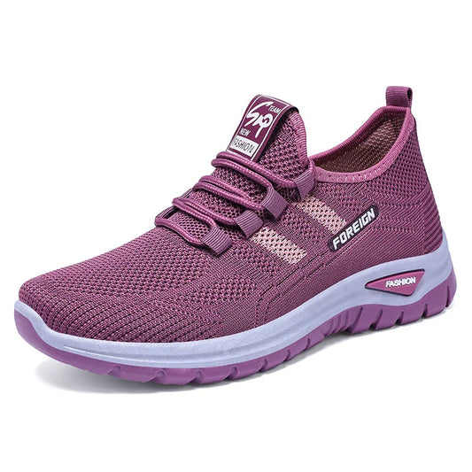 Women's Purple Breathable Mesh Sneakers, Lightweight Non-Slip Casual Walking Shoes for Daily Wear