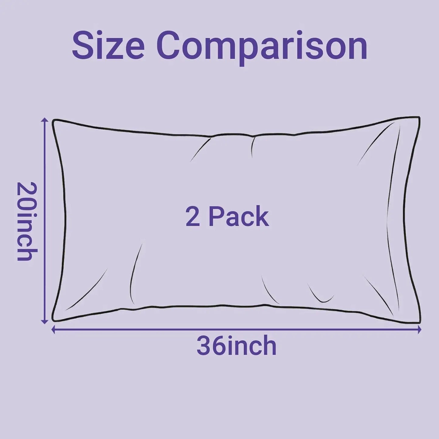 2 Pack Satin Cooling Pillowcases, King Size 20x36 inch