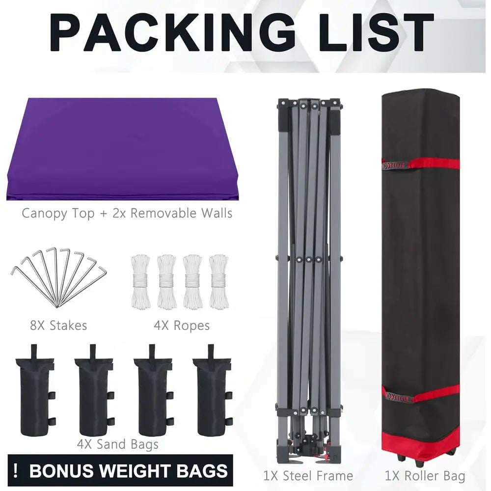 10x10 Outdoor Shade Tent with Two Sidewalls