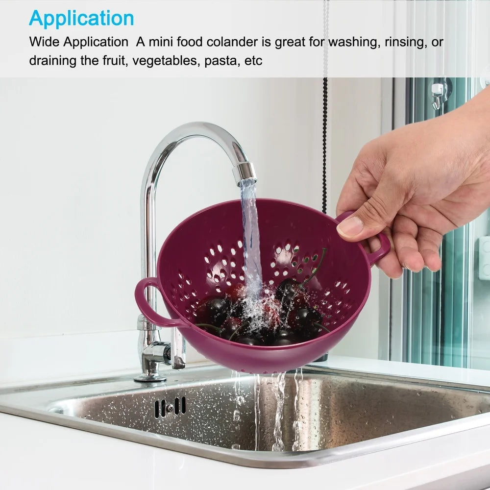 Plastic Food Colander with Double Handles, Plum