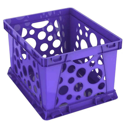 Premium File Crate with Handle Cutouts Letter and Legal Document and Folder Storage, Purple, 1 Pack