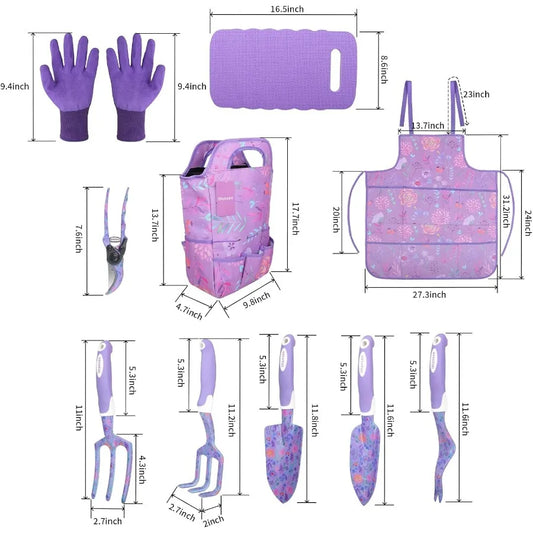 10Piece Aluminum Alloy Steel Hand Tools with NonSlip Ergonomic Handle for Gardening