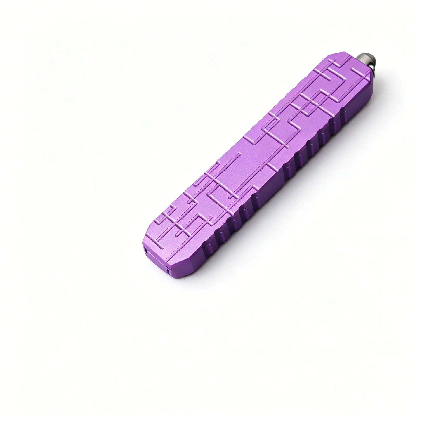 Purple striped folding art knife