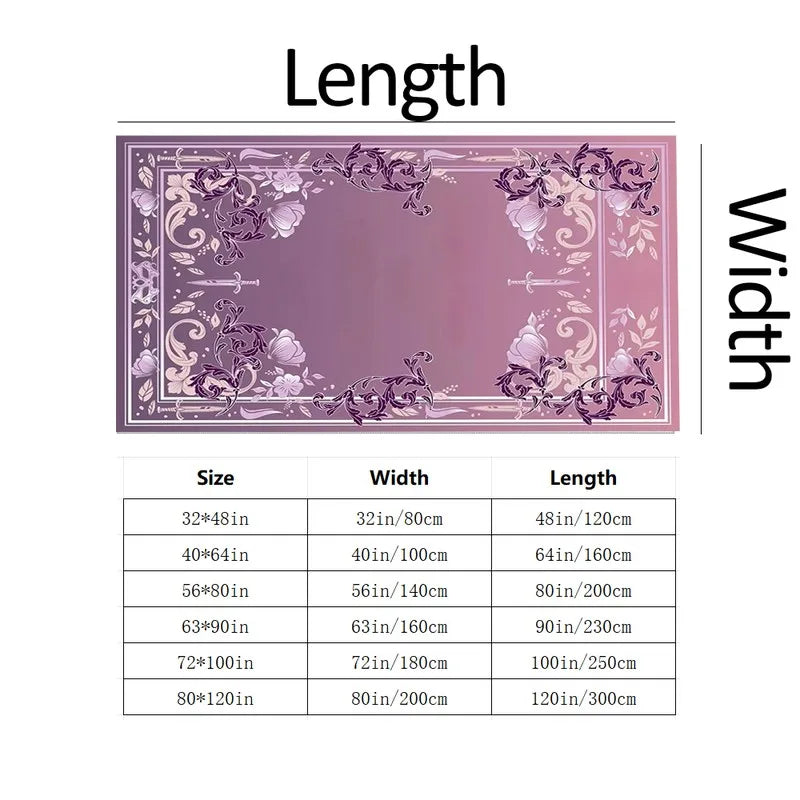 Purple Gothic Floral Sword-Patterned Border Carpet, Mysterious and Luxurious Carpet