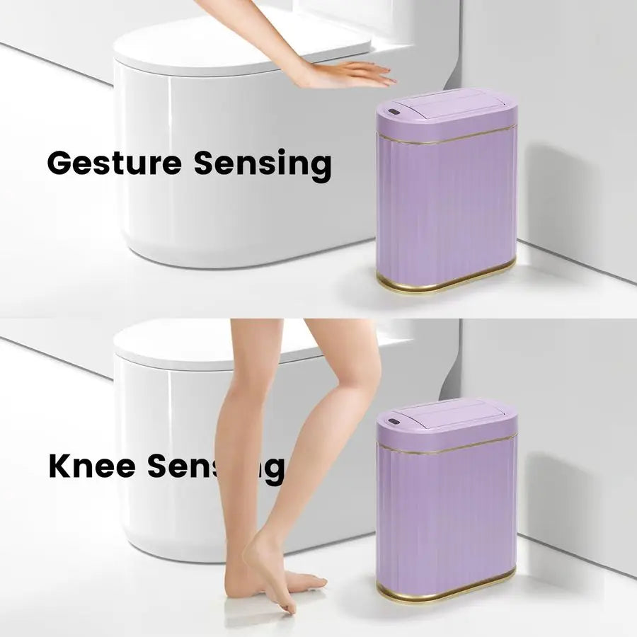 Bathroom Trash Can with Lid Butterfly, Motion Sensor Trash Can