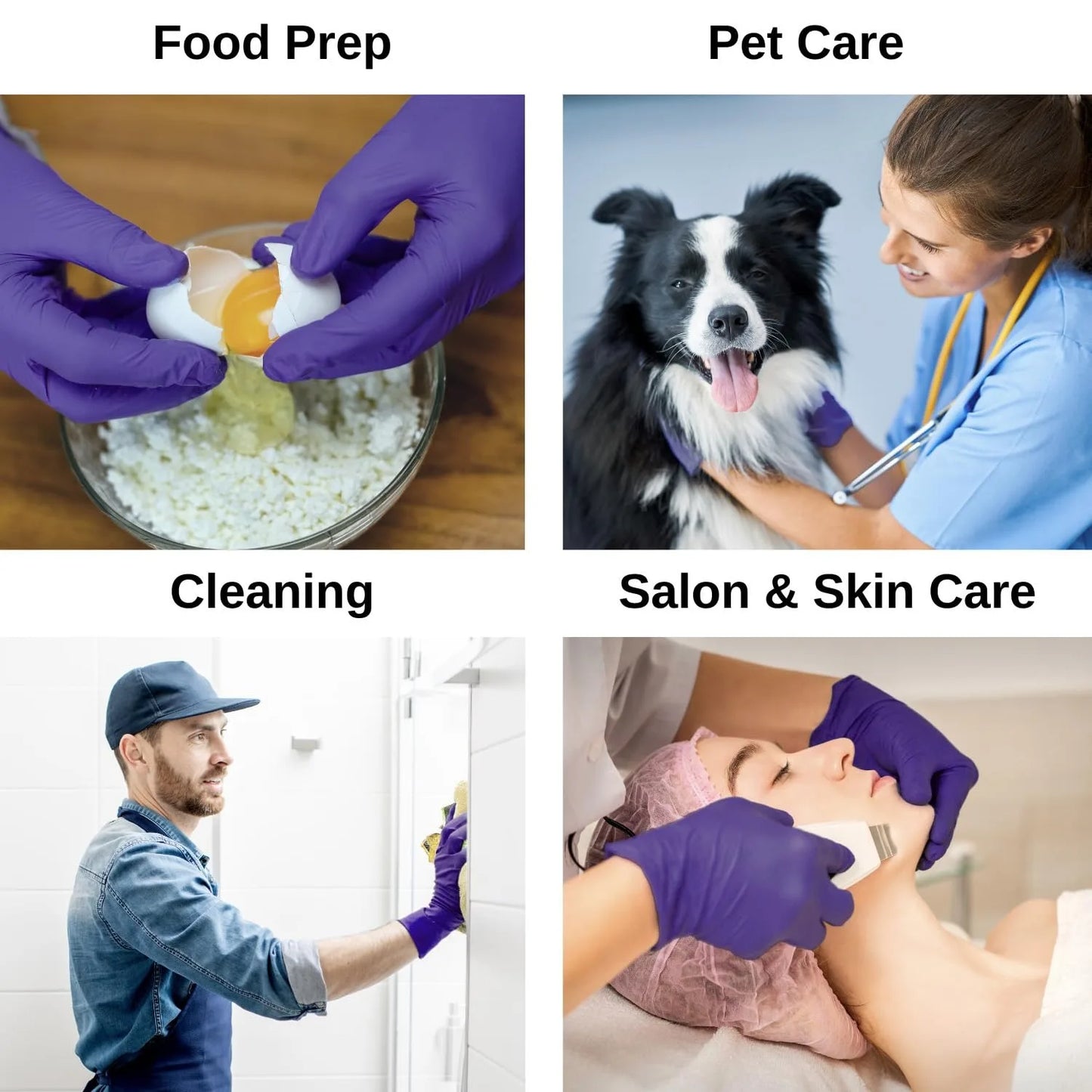 200bPcs Disposable Nitrile Gloves Food Grade Gloves, Purple, 5mil Thickened Protective Gloves