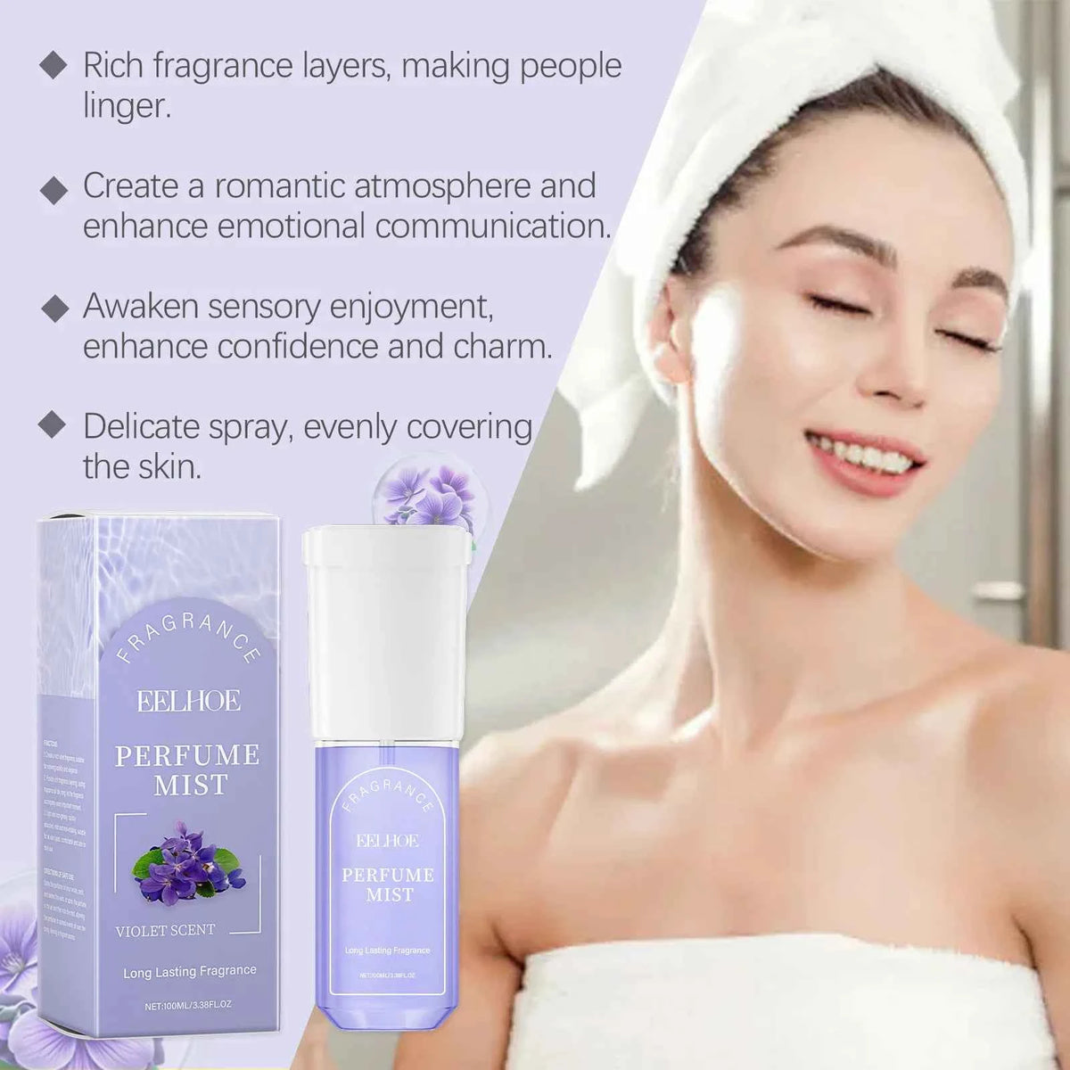 Body Perfume Spray Hair Scent Light Fresh Skin Long Lasting Floral Fragrance Add Personal Charms Size Body Spray for Women - Purpleobsessions
