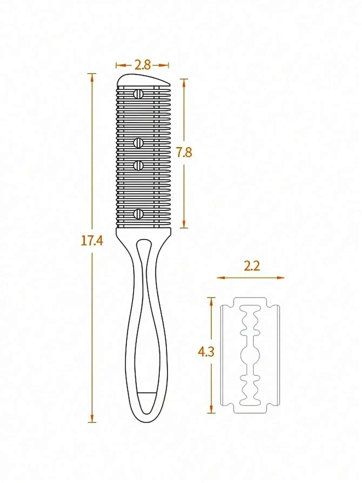 Double-Sided Double Blade Barber Comb, 1pc Thinning Razor Comb