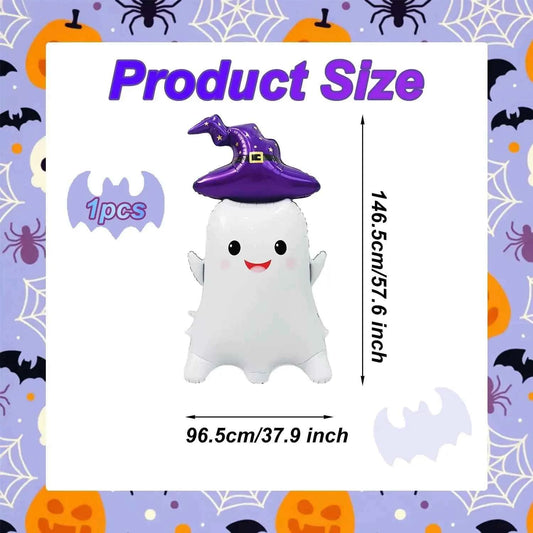 2 Pcs Self Standing Ghosts Balloons, Large Halloween Ghosts Mylar Balloons