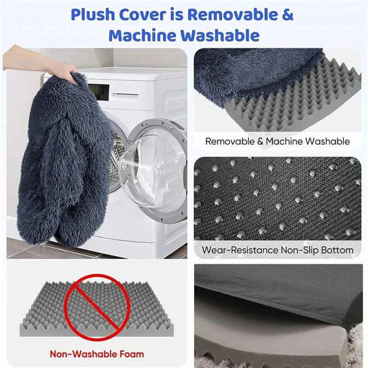 Winter Rectangular S M L XL Dog Beds Washable Plush