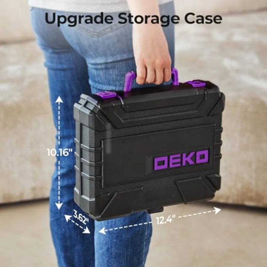 128 pcs Power Tool Set With 8V Cordless Drill/Driver