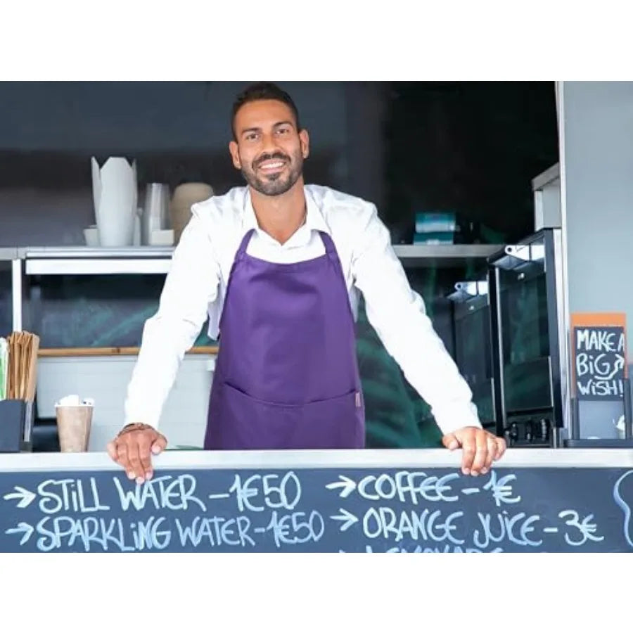 Purple Apron with Pockets: Lightweight and Adjustable
