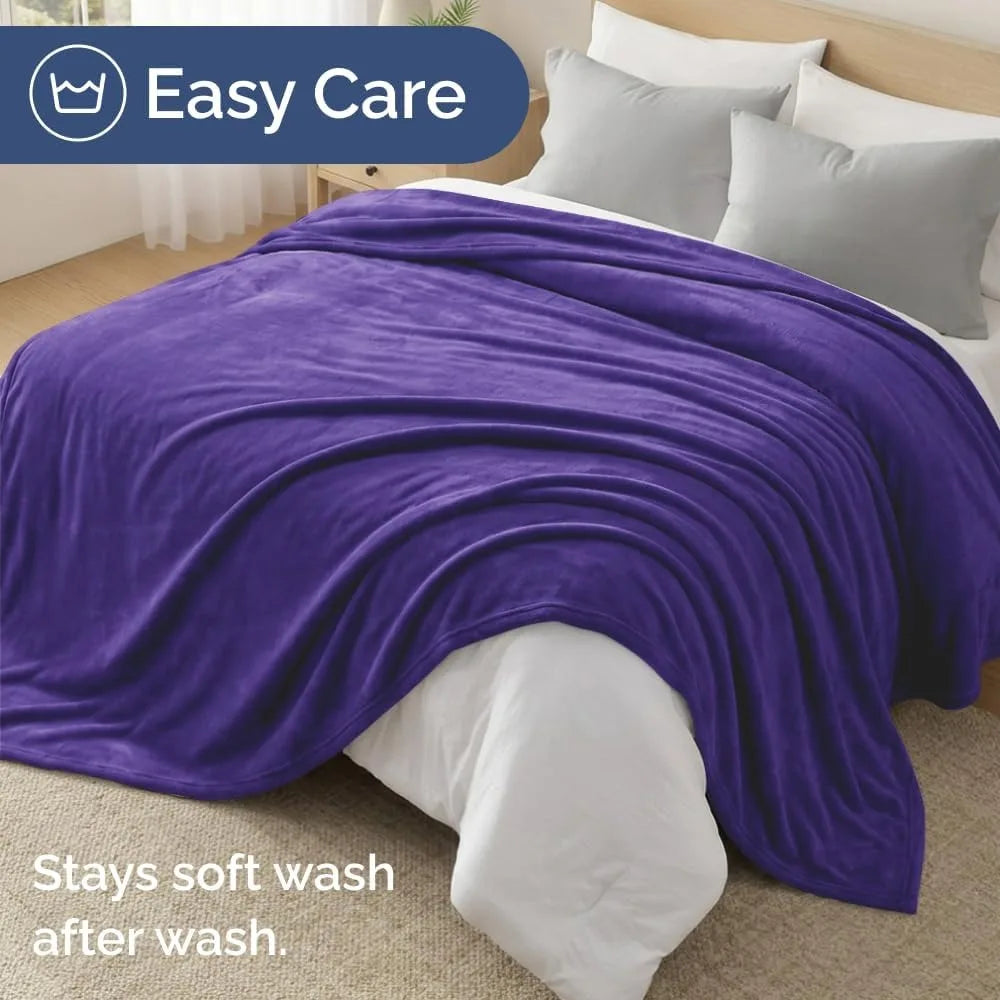 Ultra Soft Fleece Blanket Queen Size - Lightweight, Warm & Breathable