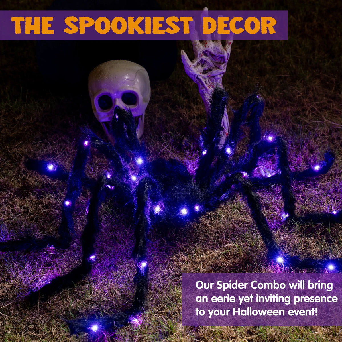 5 ft Light Up Giant Spider Halloween Decorations
