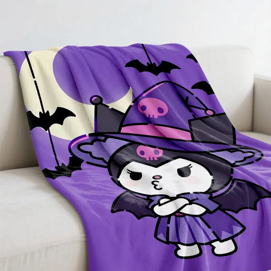 Sanrio Blanket Cozy Purple Witch Kuromi Fleece Blanket