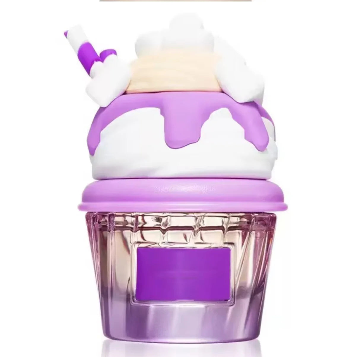 Perfume shaped like purple ice cream cup (2.5 oz) has a fruity sweet aroma