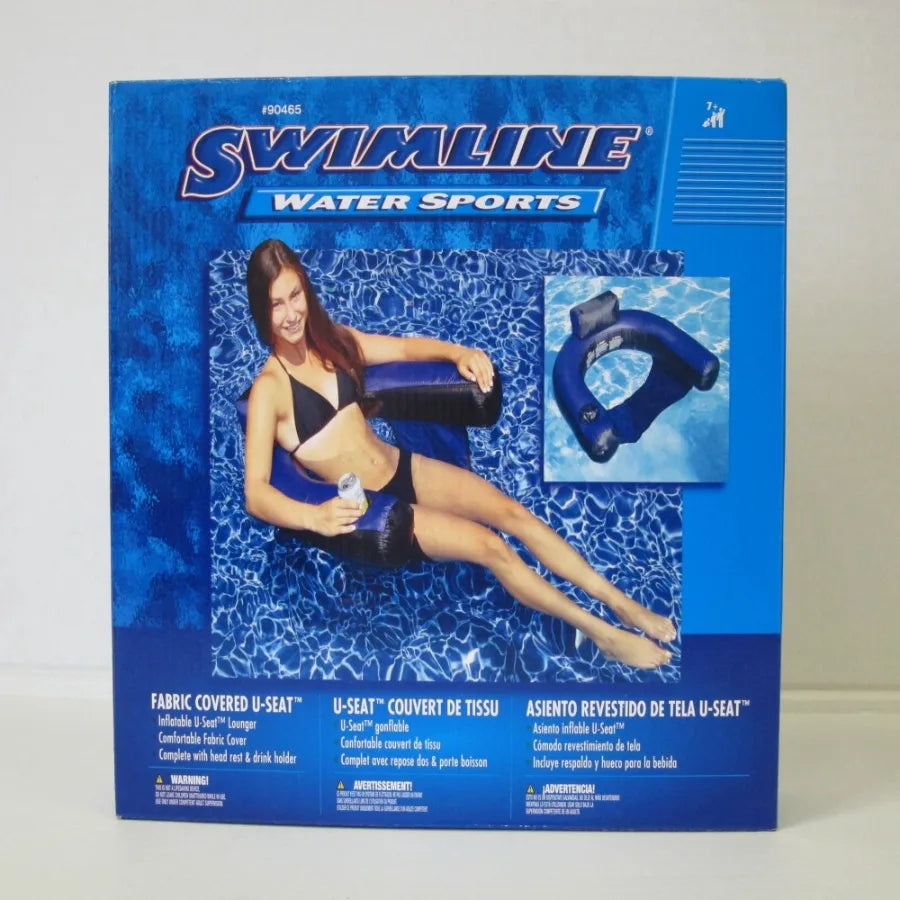 Swimline 28" Inflatable Floating 1-Person U-Seat Swimming Pool Lounger - Purple/Black