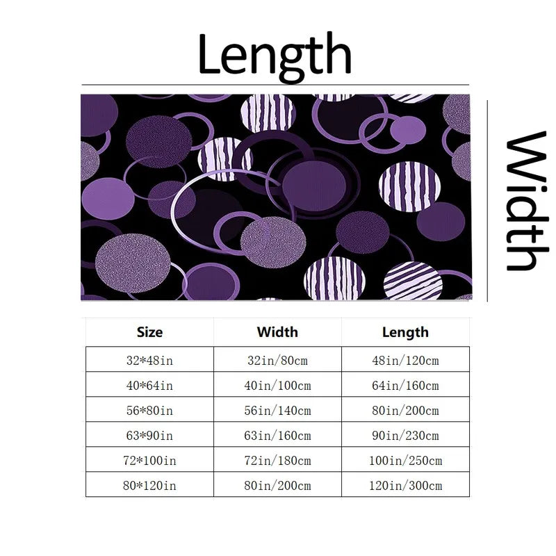 Purple Circular Abstract Geometric Carpet,