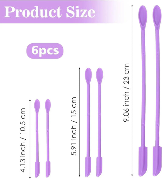 Makeup Spatulas Mini, 6 Pcs Cosmetic Spatulas, Bottle Scraper Tool to Get Lotion Out of Bottle (Purple) - Purpleobsessions