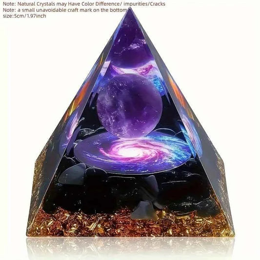 1pc Relieve Stress and Attract Wealth with Our Homeopathic Amethyst Crystal Ball Pyramid,