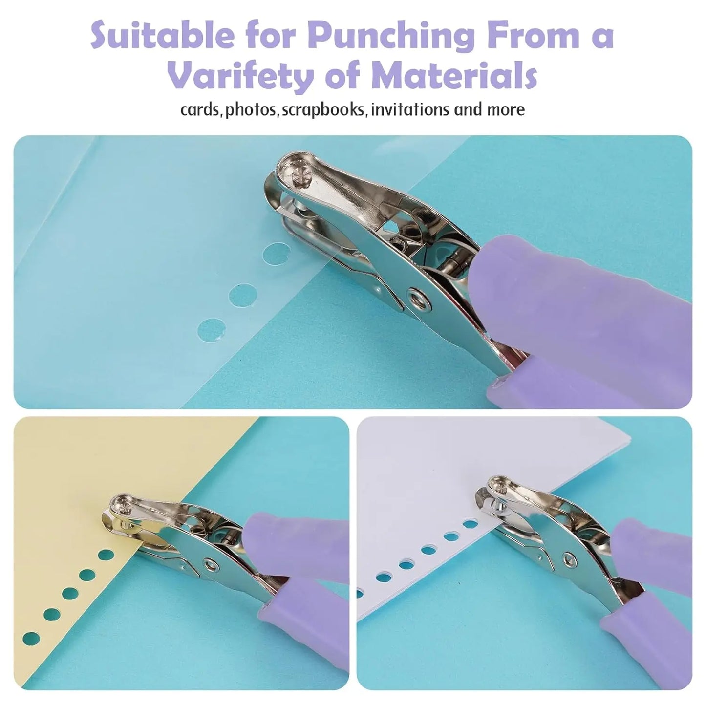 Soft Grip Single Hole Punch, 1/4 Inch, 6 Sheets Capacity