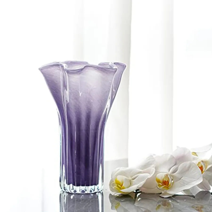 8'' Blown Glass Flower Vase