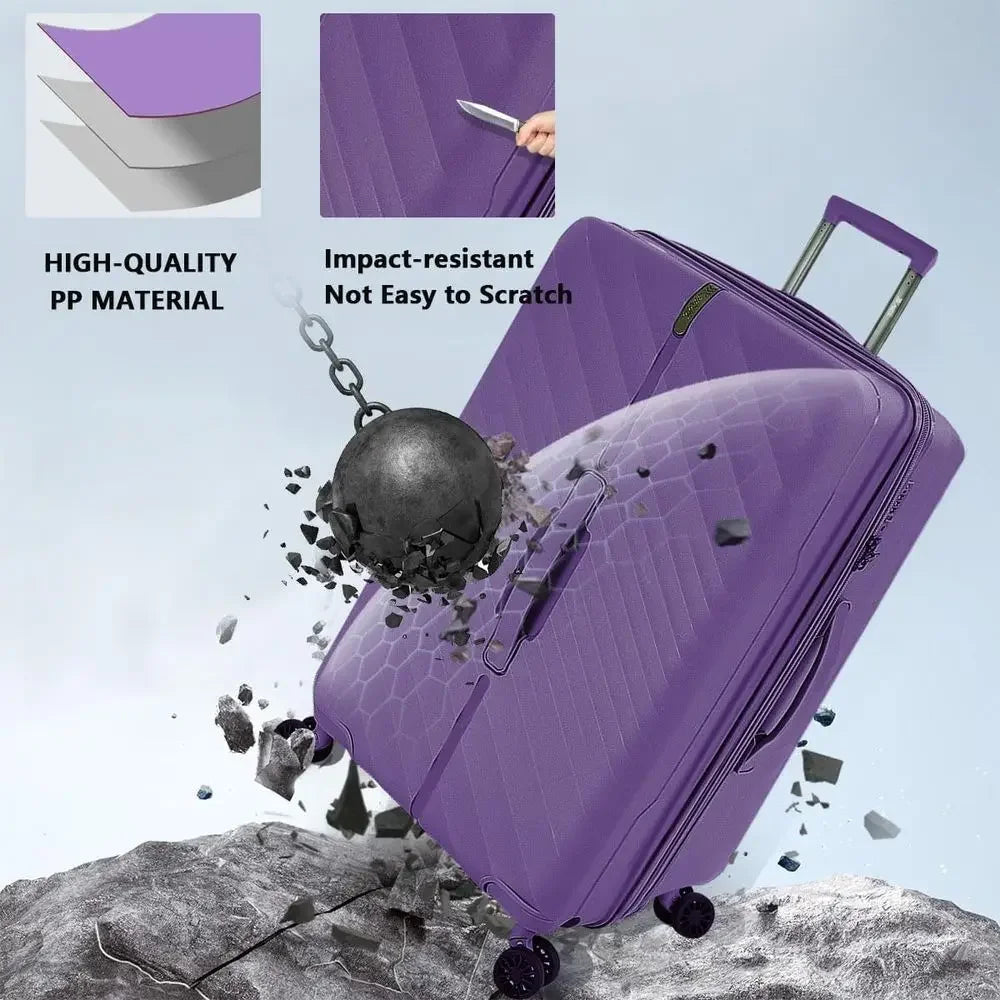 3-Piece Luggage Set: 20/26/30 with TSA Lock, Large Spinner Wheels
