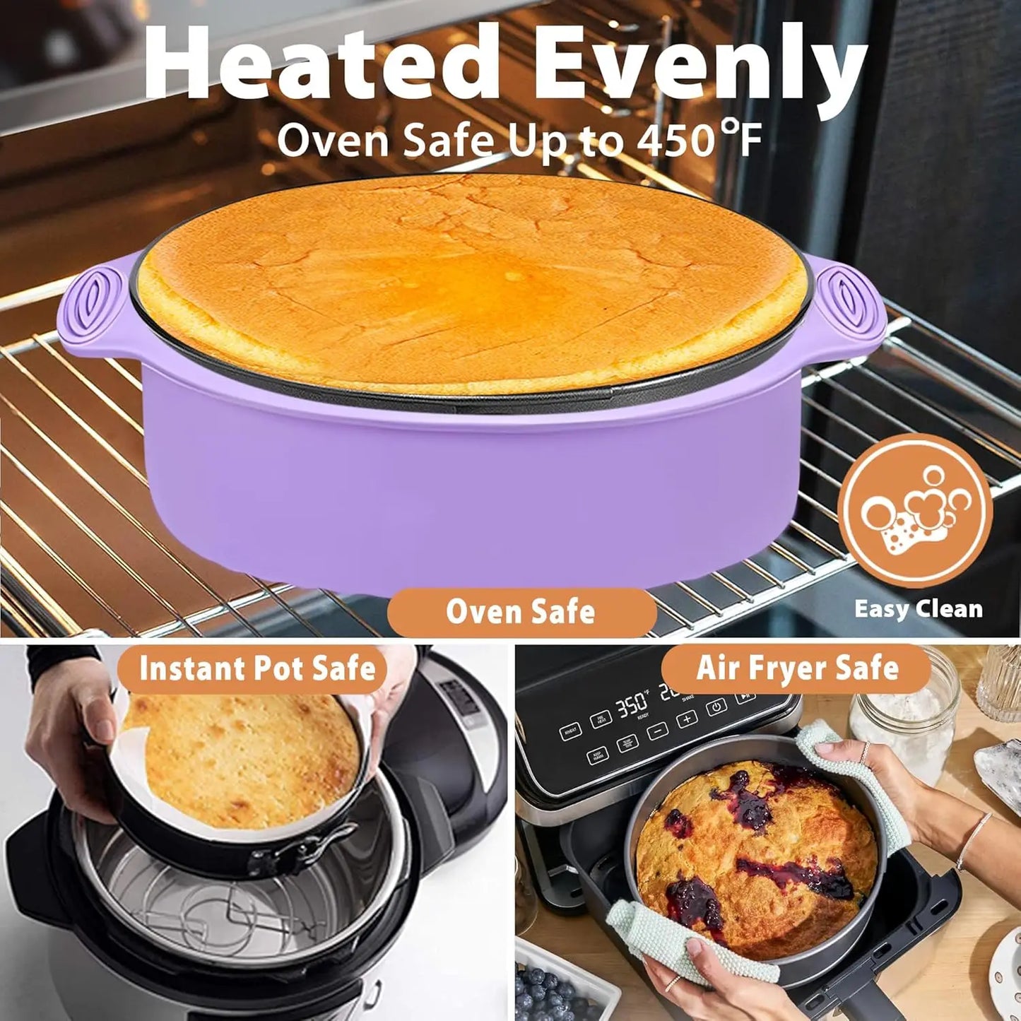 Nonstick Springform Pan 9 Inch Leakproof with Silicone Protector and 50 Parchment Papers