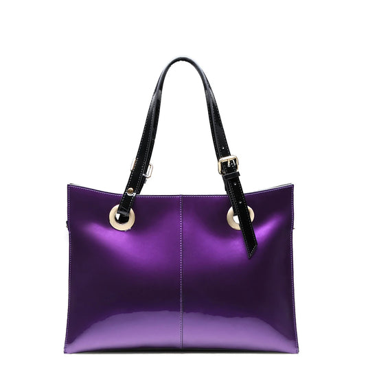 Patent Leather Handbags for Women, Designer, Luxury Tote Bag Large Capacity ,Business Vintage