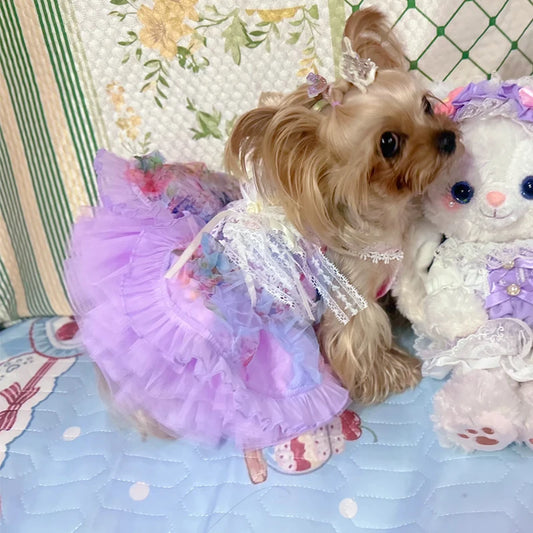 Purple Lolita Princess Dress for Small/Medium Pet