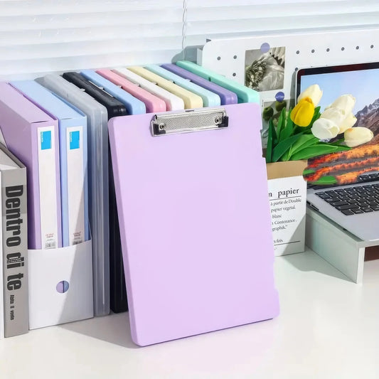 Purple File Folder Organizer Box, 1-Piece, Desktop Document Holder, Letter Size, Portable, Clipboard