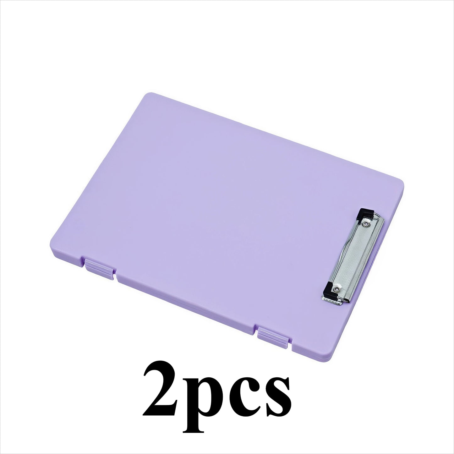 Two Light Purple Folder Storage Boxes, Clipboard