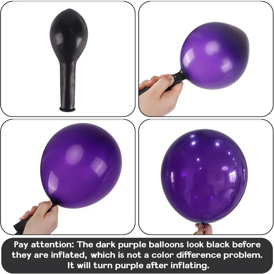 30 pcs Deep Dark Purple Balloons 12 Inch