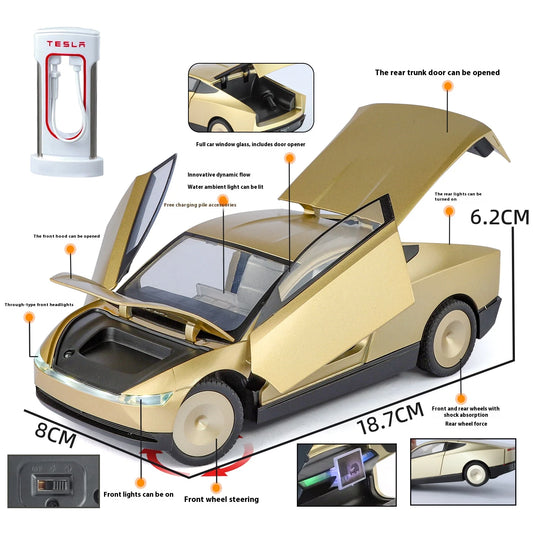Metal die-casting 1:24 scale TSL car model simulation sound and light pull back toy car