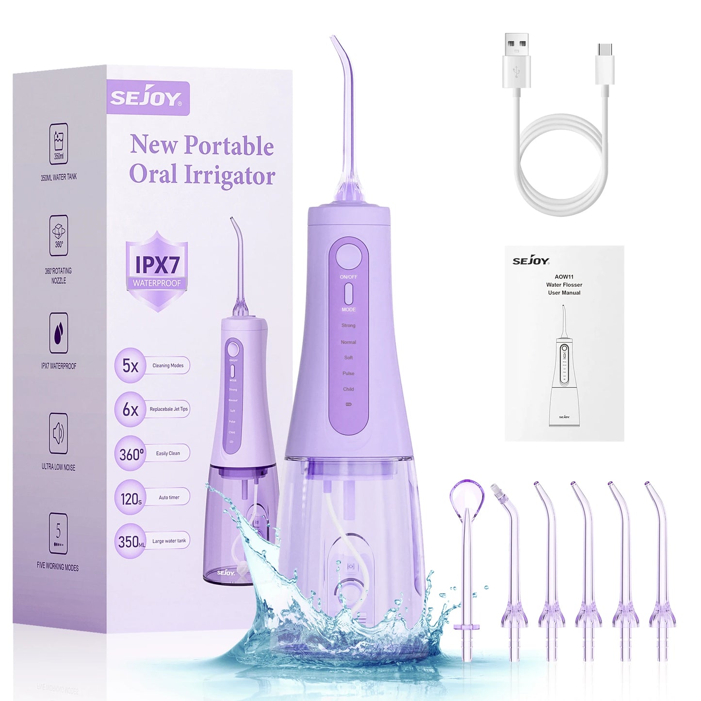 Water Flossers Oral Irrigator Rechargeable Portable 5 Modes