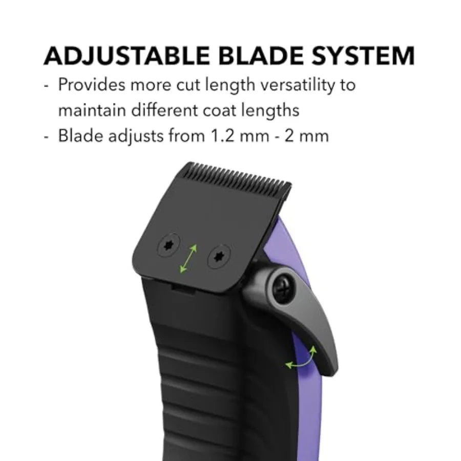 Cordless Dog Clipper 10-Piece Kit with Adjustable Blade Lithium-Ion Battery