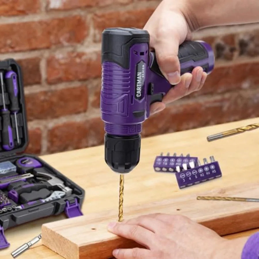 150-Piece Household Tool Set, 8V Cordless Drill Driver Kit, Complete Hand Tool Kit